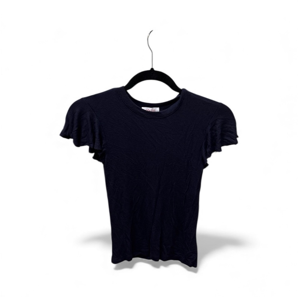 Goldie Navy Ruffle Sleeve Tee
